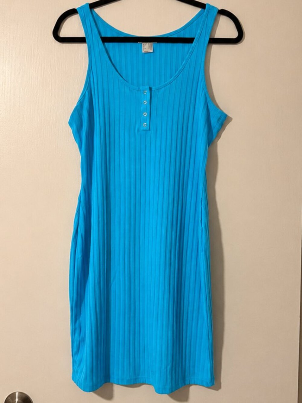 VENUS Ribbed Henley Dress Large - Picture 3 of 5